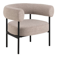 Thumbnail for Oakfield Lounge Chair in Beige Fabic with Black Legs