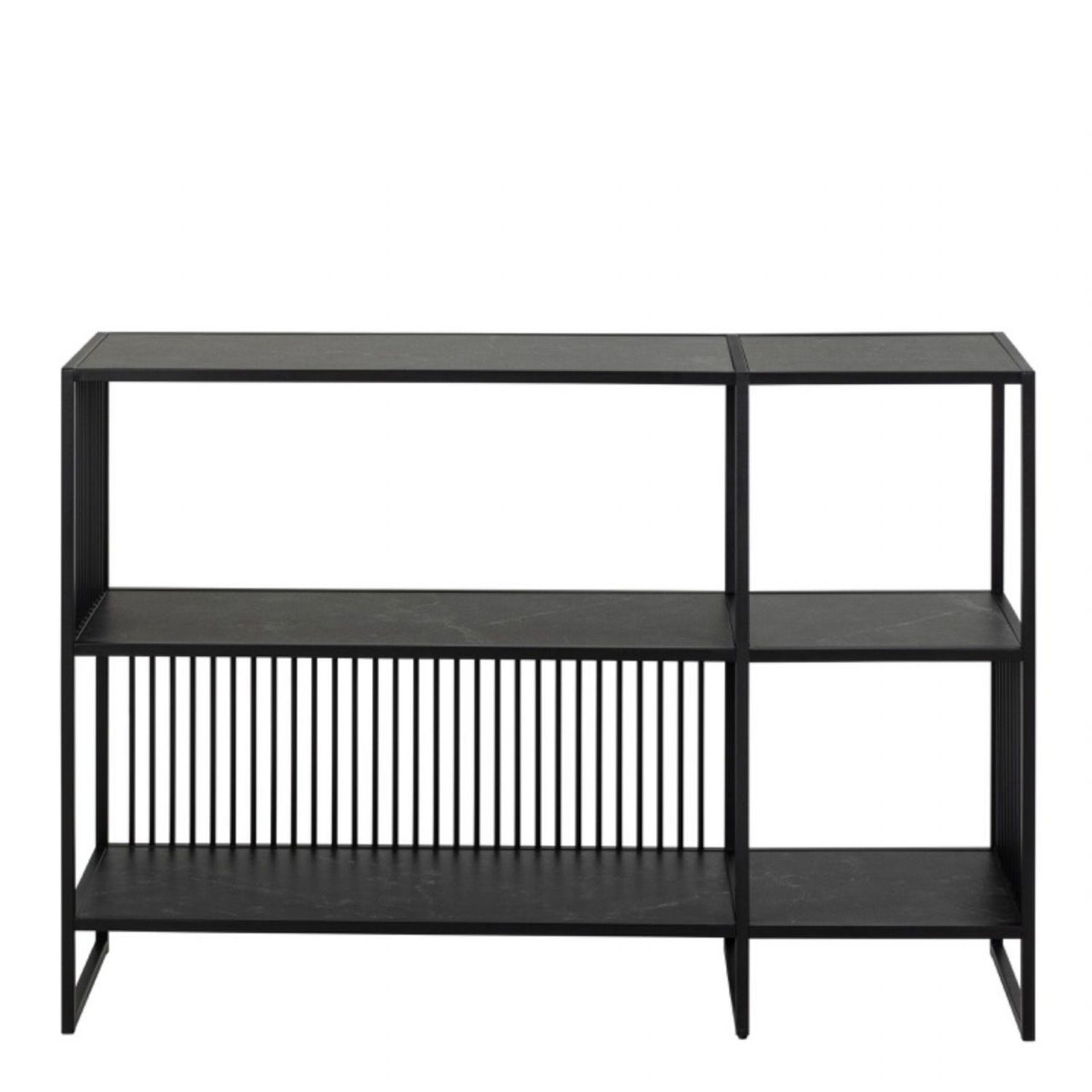 Strington Bookcase with 2 Shelves in Black