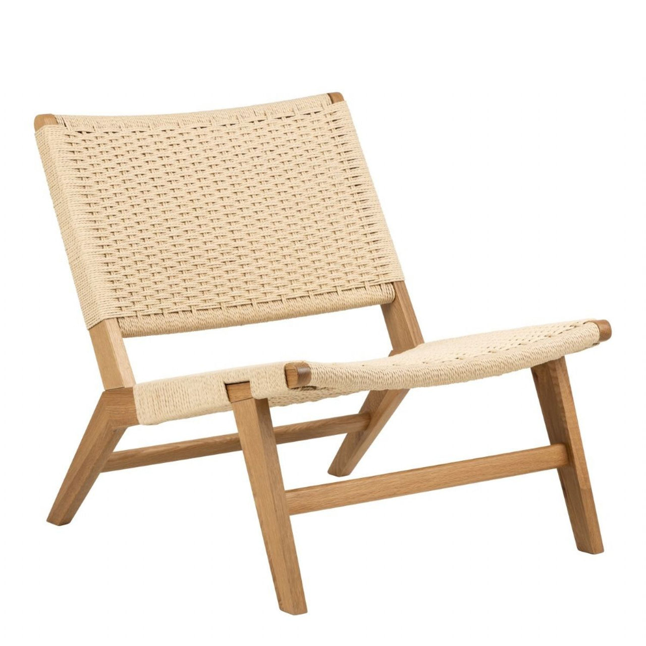 Carson Lounge Chair in Off White and Oak