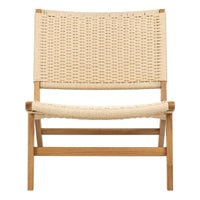 Thumbnail for Carson Lounge Chair in Off White and Oak