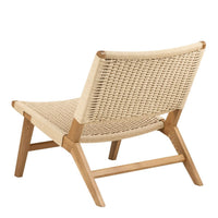 Thumbnail for Carson Lounge Chair in Off White and Oak