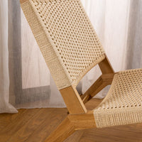 Thumbnail for Carson Lounge Chair in Off White and Oak