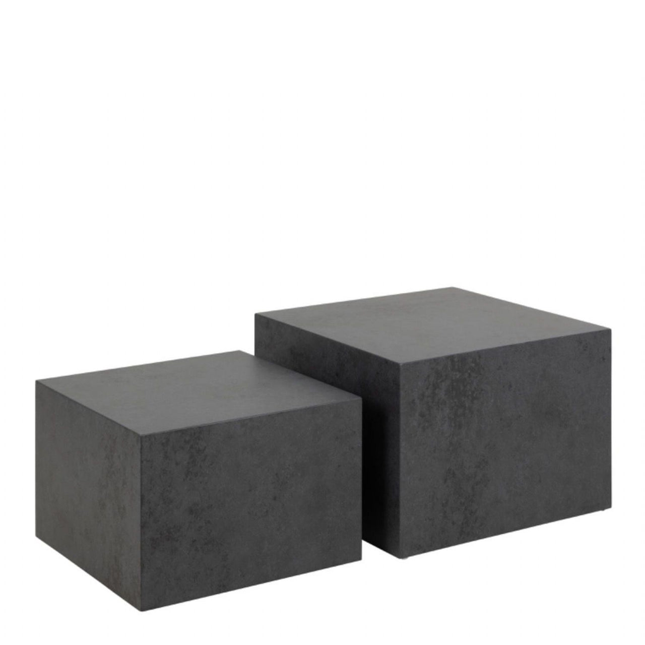 Dice Square Coffee Table Set in Black Ocean Rough Paper