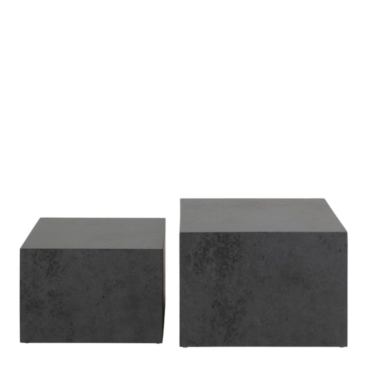 Dice Square Coffee Table Set in Black Ocean Rough Paper