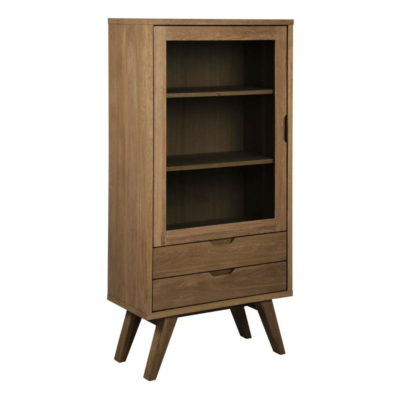 ALine Display Cabinet with 2 Drawers and 2 Shelves in Smoked Oak