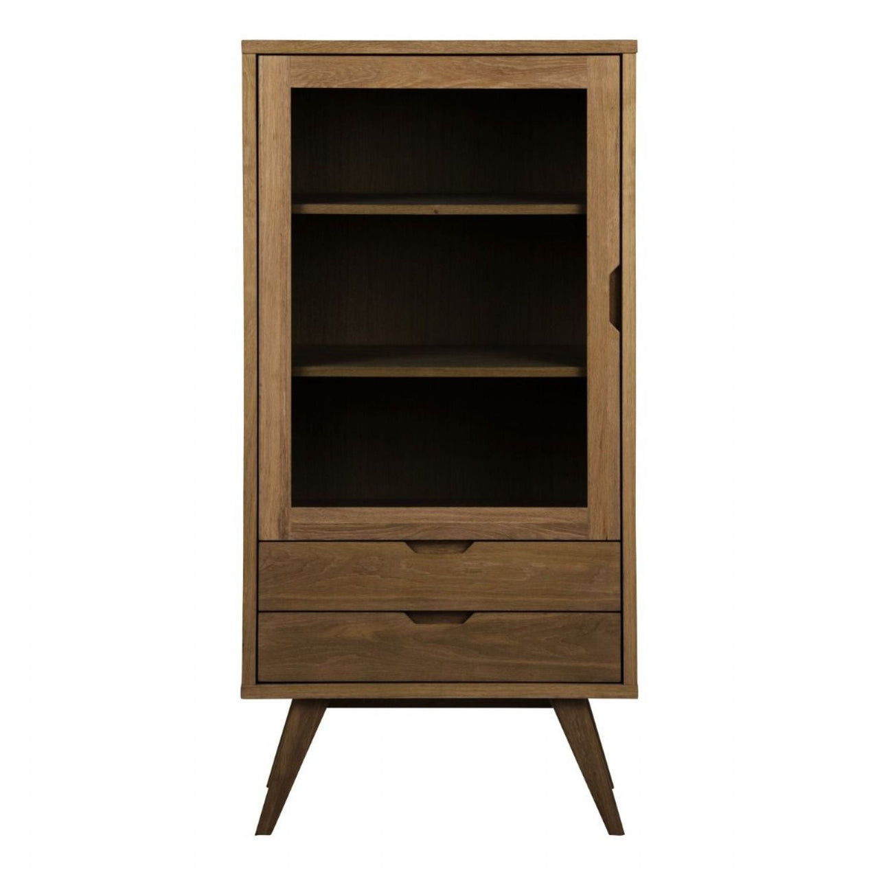 ALine Display Cabinet with 2 Drawers and 2 Shelves in Smoked Oak