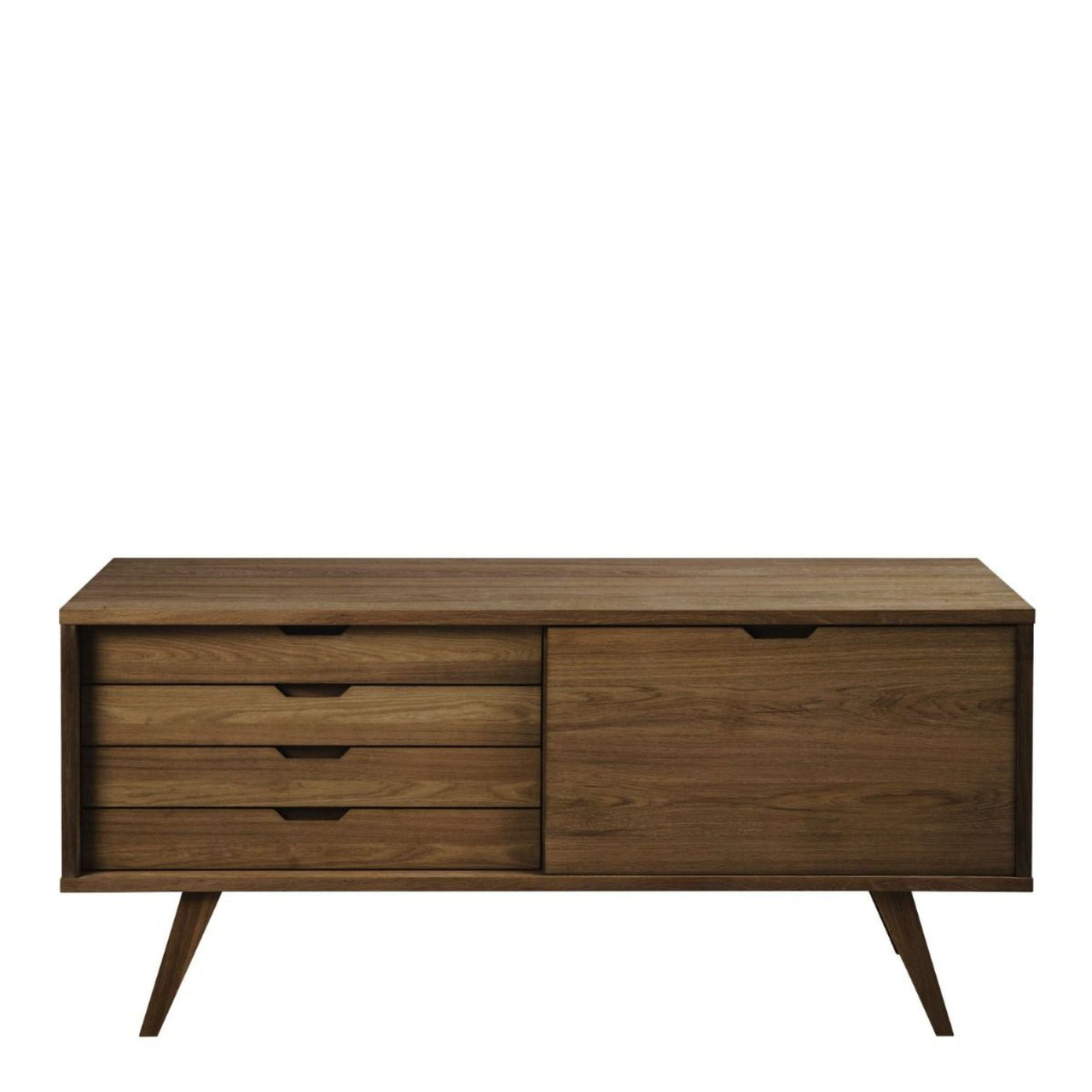 ALine Sideboard with 4 Drawers and Sliding Door in Smoked Oak