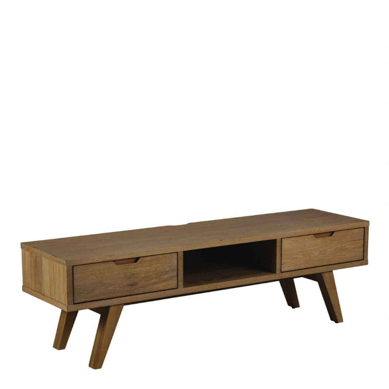 ALine TV Unit with 2 Drawers in Smoked Oak