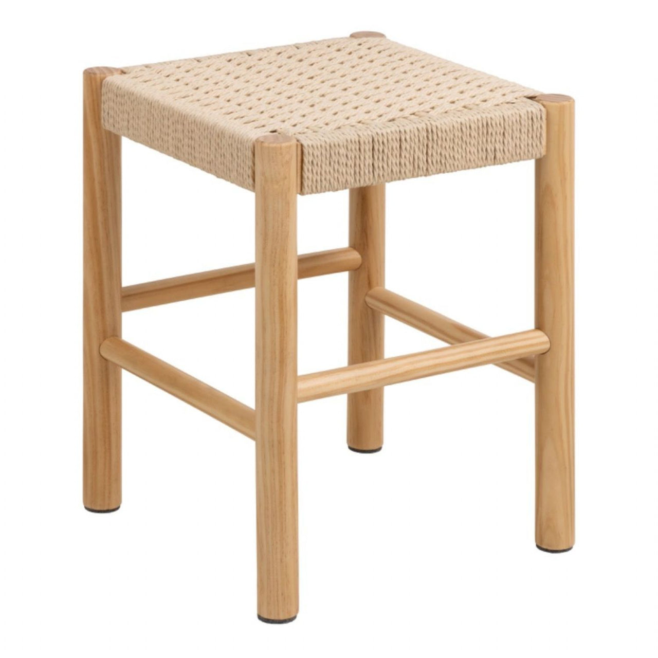 Alvin Weaved Stool in Off White