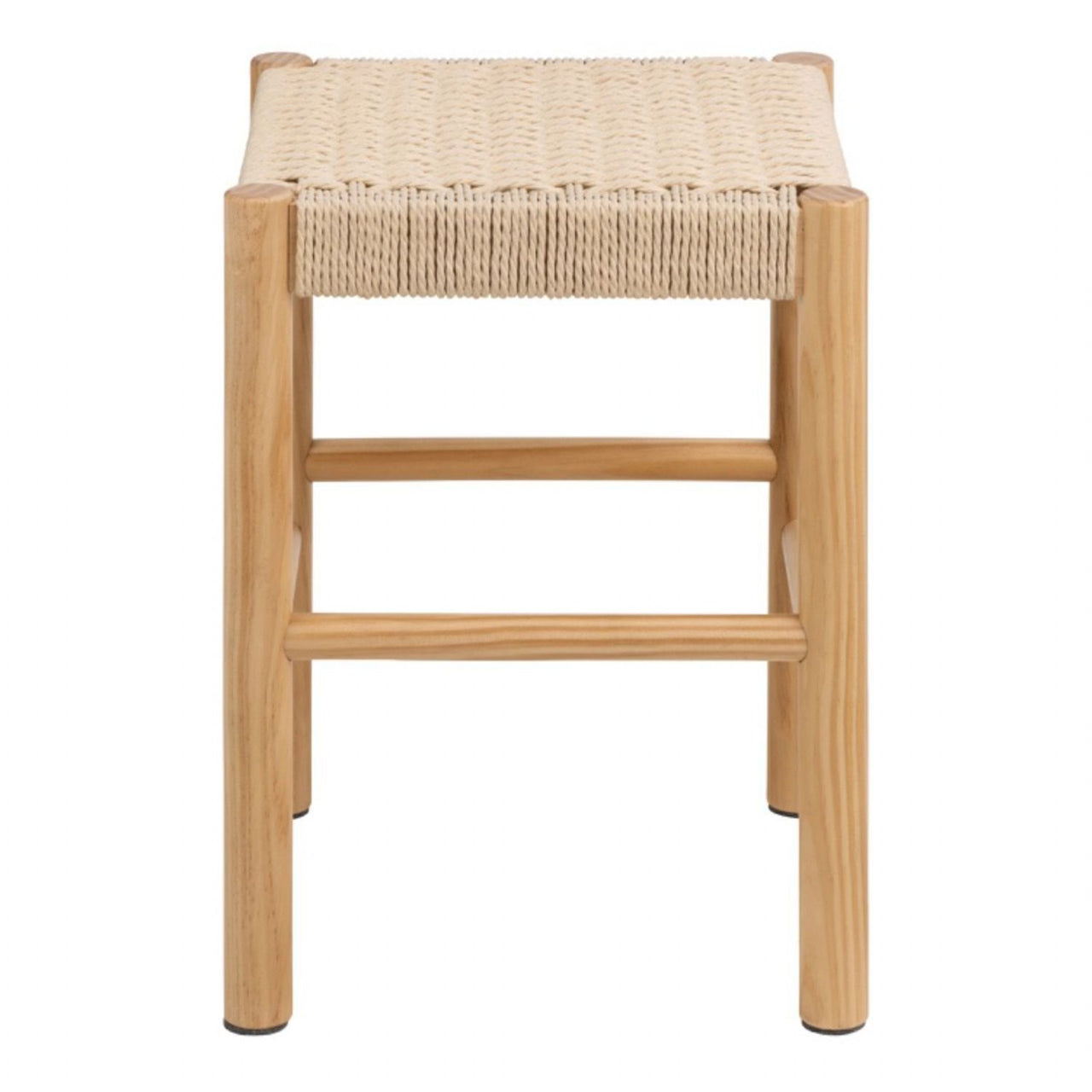 Alvin Weaved Stool in Off White