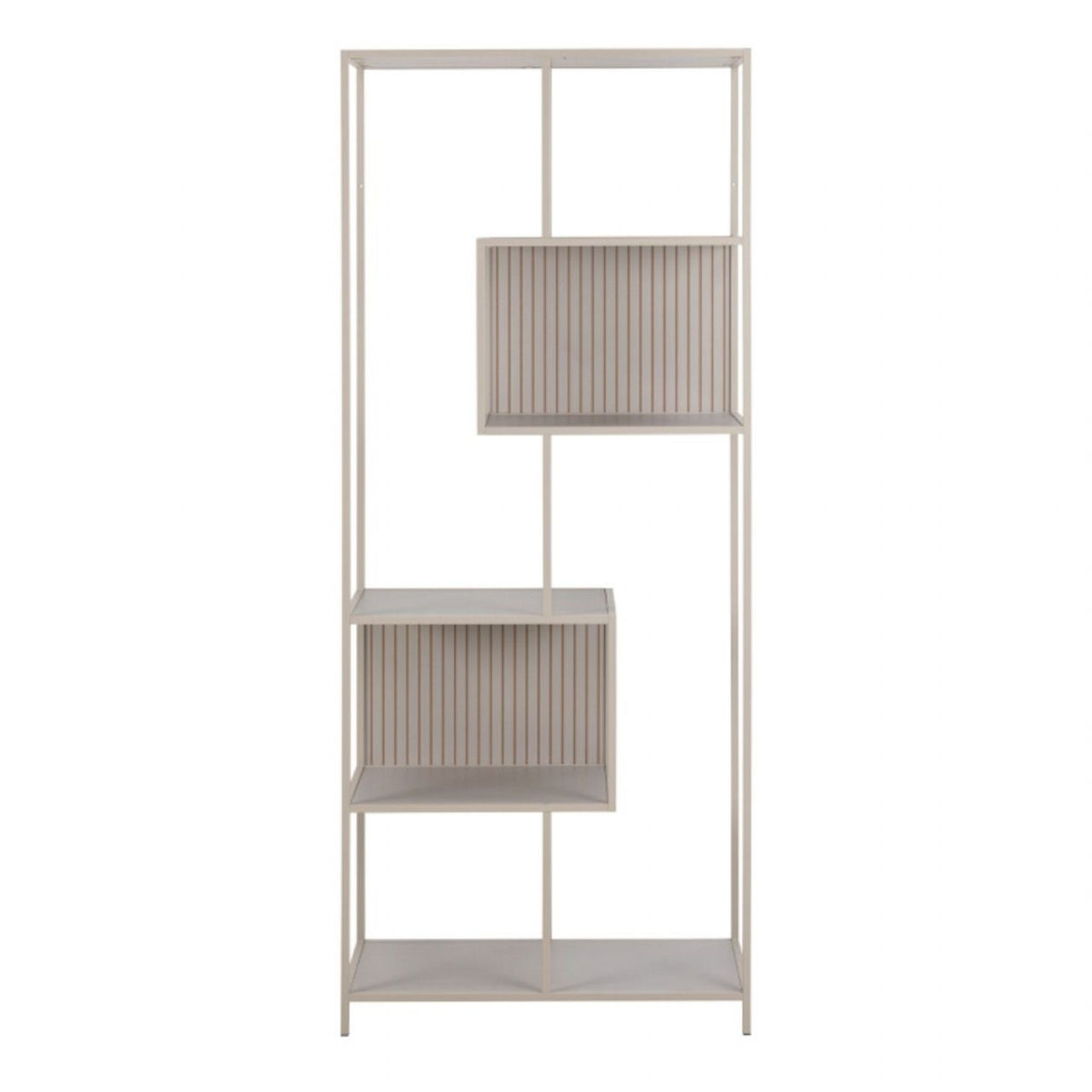 Seaford Tall Grey Metal Bookcase with 5 Shelves