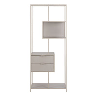 Thumbnail for Seaford Tall Grey Metal 2 Drawer Bookcase with 4 Shelves