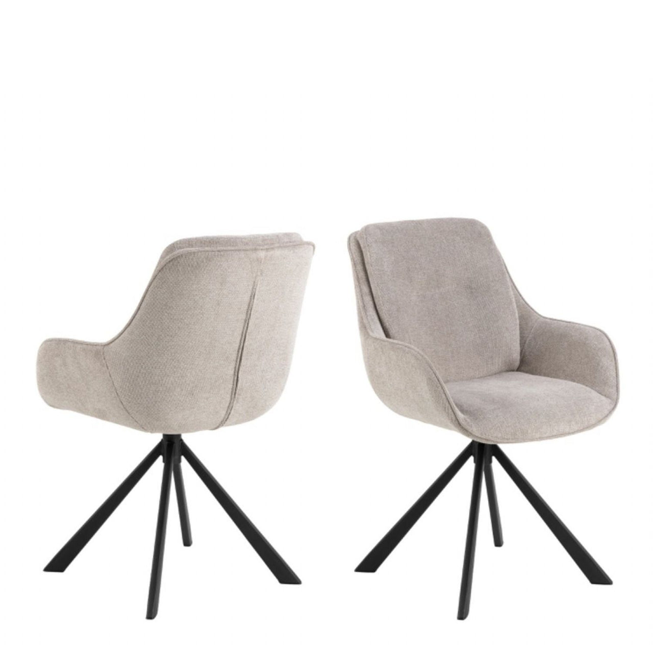 Carrie Swivel Dining Chair in Sand Set of 2