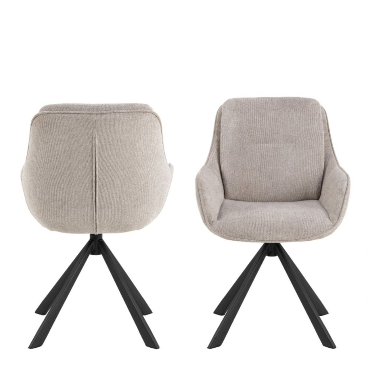 Carrie Swivel Dining Chair in Sand Set of 2