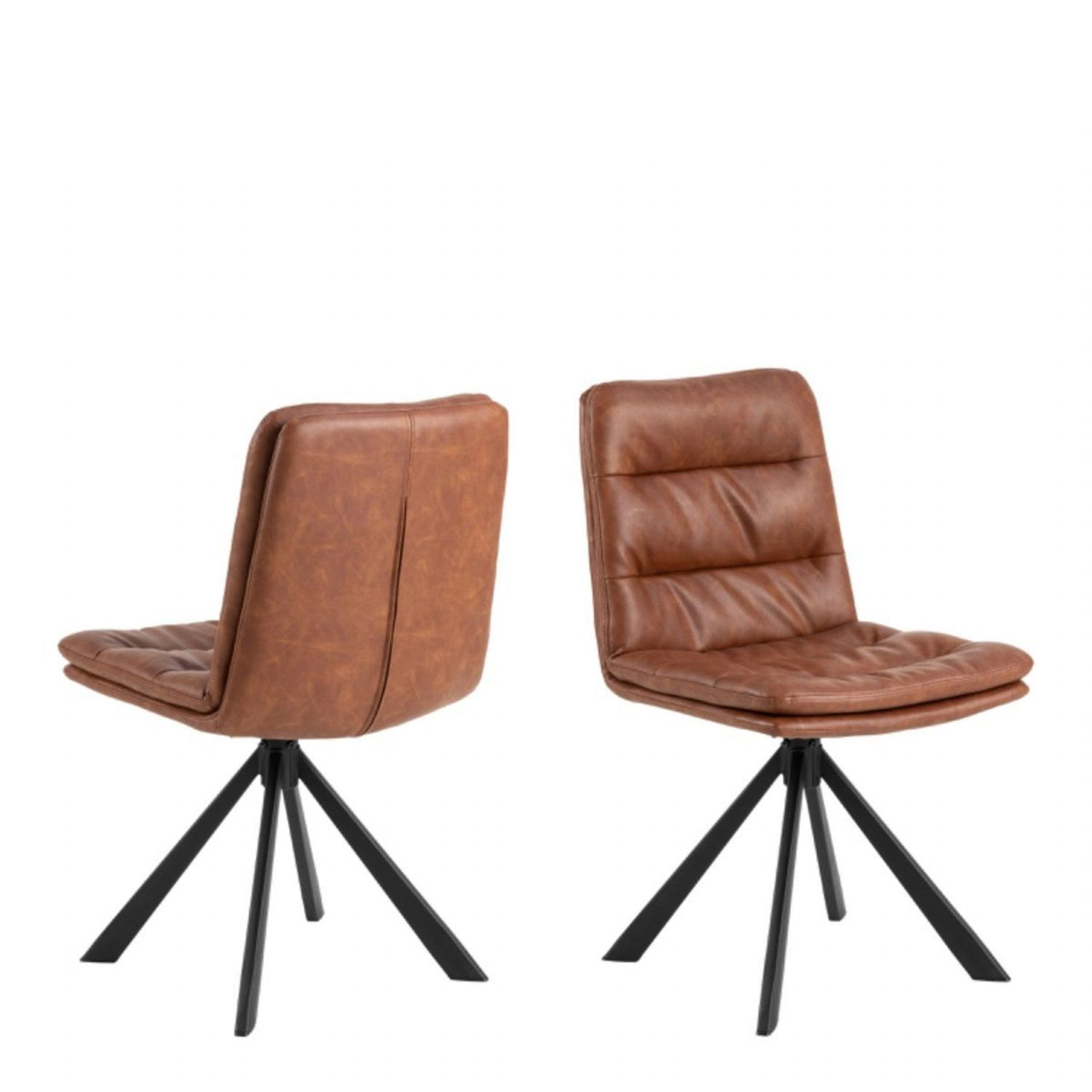 Dean Brandy PU Swivel Dining Chair Set of 2