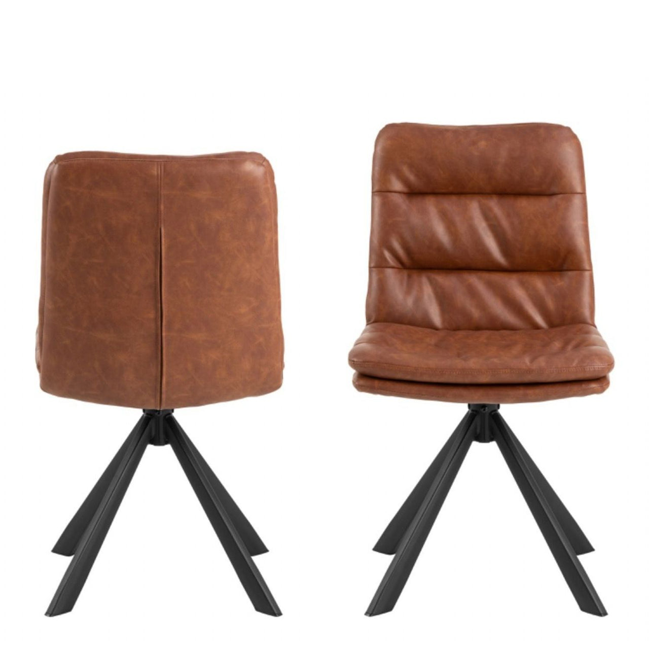 Dean Brandy PU Swivel Dining Chair Set of 2