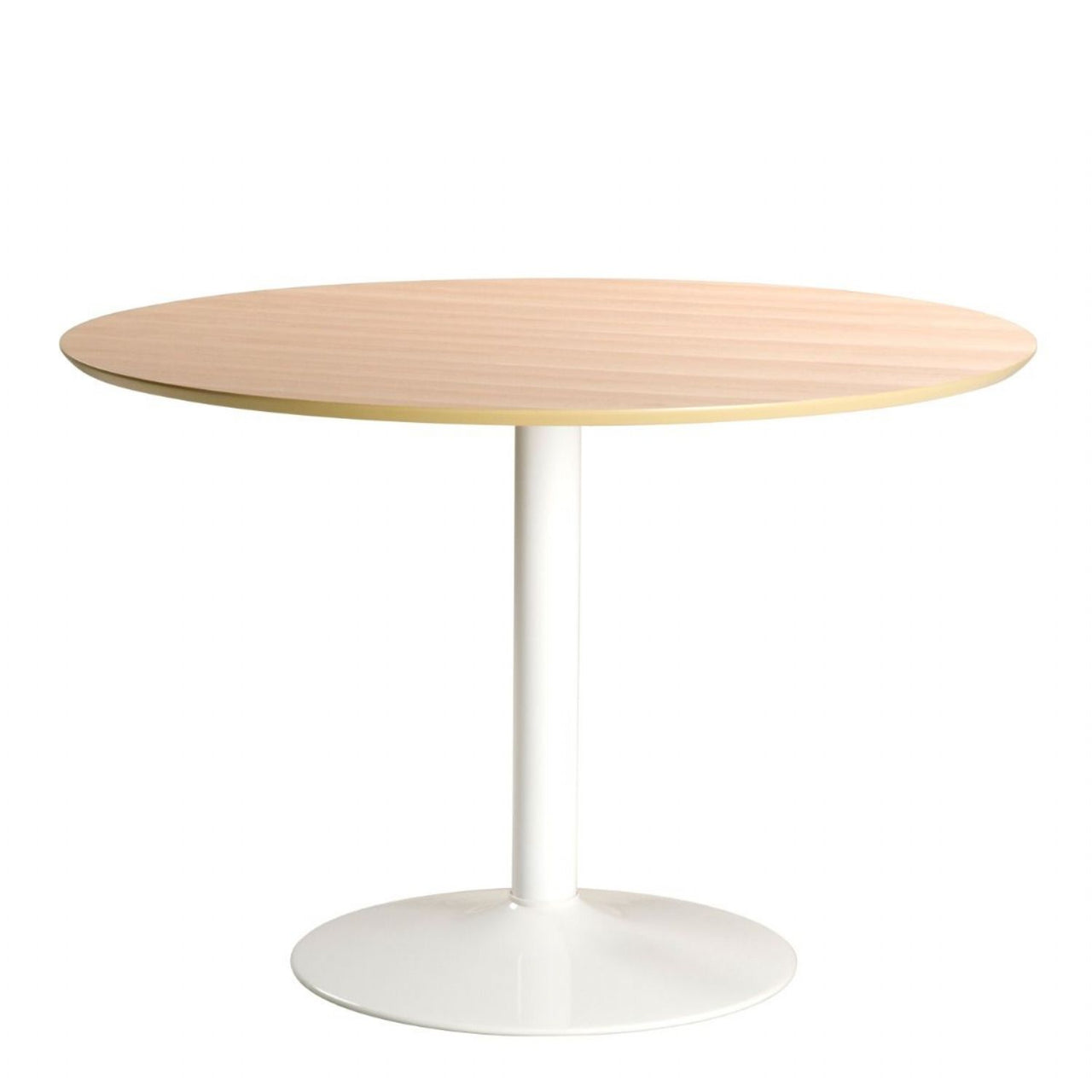 Ibiza Round Dining Table with Oak Top and White Base