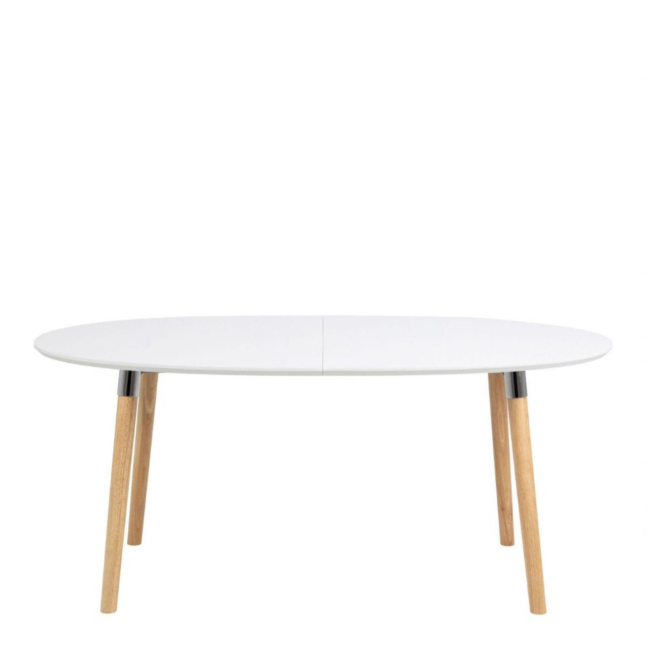 Belina Oval Dining Table in White And Oak