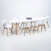 Thumbnail for Belina Oval Dining Table in White And Oak