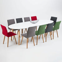 Thumbnail for Belina Oval Dining Table in White And Oak