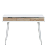 Thumbnail for Neptun 3 Drawer Desk in White with 3 Oak Drawers