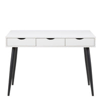 Thumbnail for Neptun 3 Drawer Office Desk in White with Black Legs