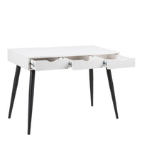 Thumbnail for Neptun 3 Drawer Office Desk in White with Black Legs