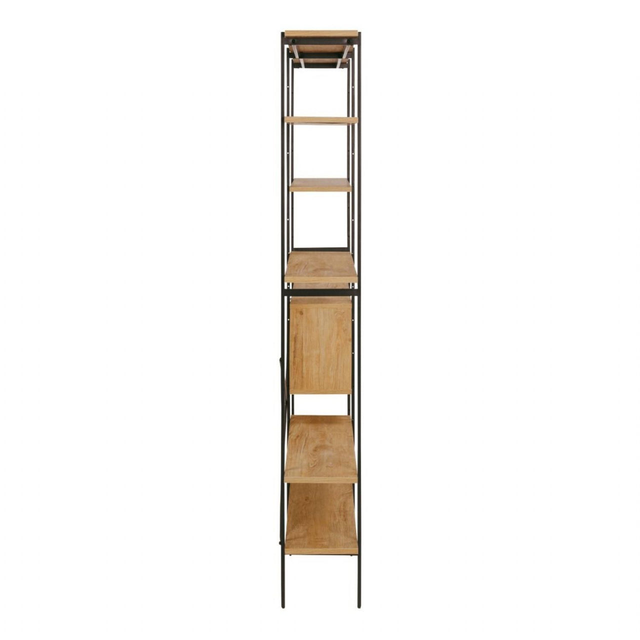 Angus Bookcase with 1 Sliding Door And 5 Shelves in Oak And Black