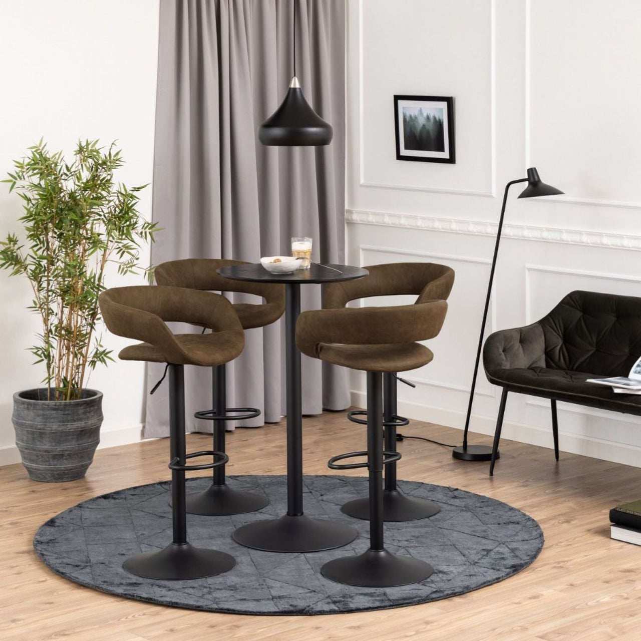 Ibiza Tall Round Bar Table in Black