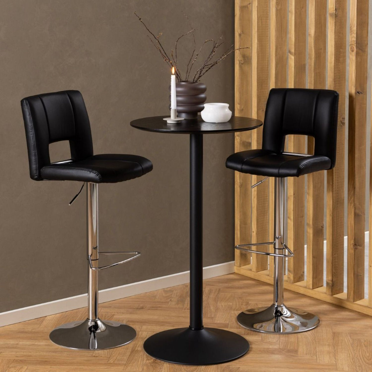 Ibiza Tall Round Bar Table in Black