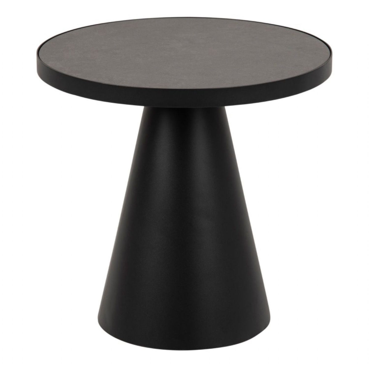 Soli Round Ceramic Coffee Table in Black 45.7x45cm