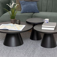 Thumbnail for Soli Round Ceramic Coffee Table in Black 45.7x45cm