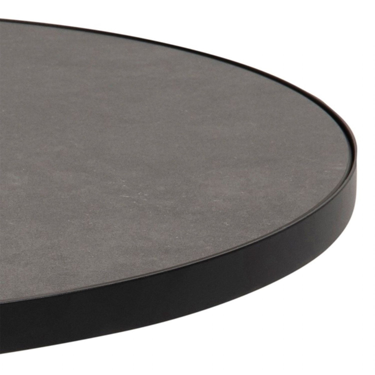 Soli Round Ceramic Coffee Table in Black 45.7x45cm