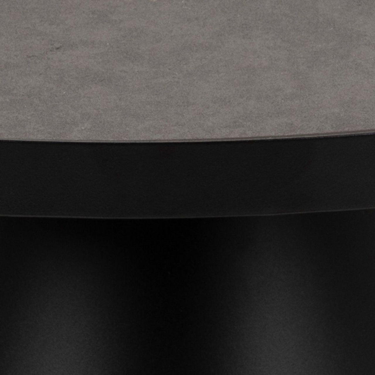 Soli Round Ceramic Coffee Table in Black 45.7x45cm