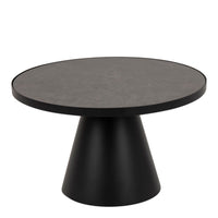 Thumbnail for Soli Round Ceramic Coffee Table in Black 65.7x40cm