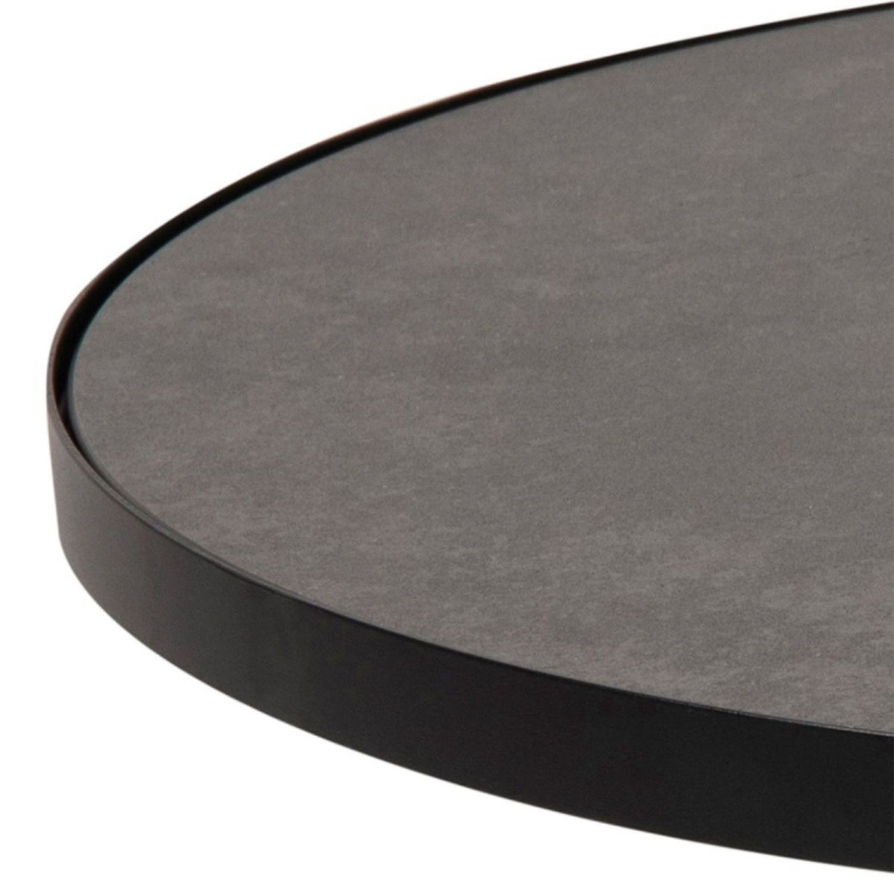 Soli Round Ceramic Coffee Table in Black 65.7x40cm