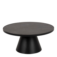 Thumbnail for Soli Low Round Ceramic Coffee Table in Black 85.7x40cm