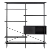 Thumbnail for Angus Bookcase with 1 Sliding Door And 5 Shelves in Black