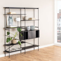 Thumbnail for Angus Bookcase with 1 Sliding Door And 5 Shelves in Black