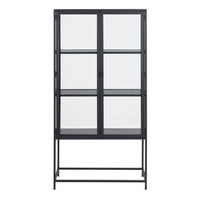 Thumbnail for Seaford 2 Glass Door Display Cabinet in Black