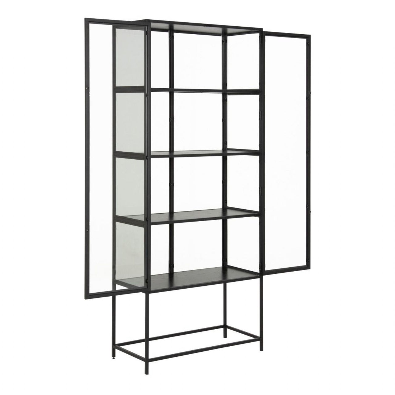 Seaford Tall Black Metal 2 Door Display Cabinet