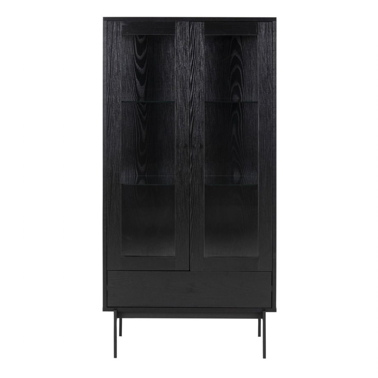 Angus 2 Door Display Cabinet in Black