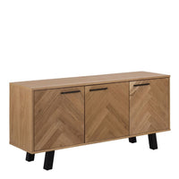 Thumbnail for Brighton 3 Door Sideboard in Oak with Herringbone Effect