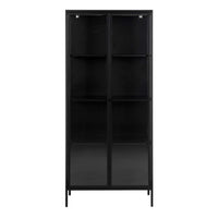 Thumbnail for Newcastle Tall 2 Door Display Cabinet in Matt Black