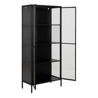 Thumbnail for Newcastle Tall 2 Door Display Cabinet in Matt Black