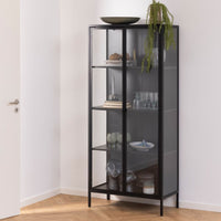 Thumbnail for Newcastle Tall 2 Door Display Cabinet in Matt Black