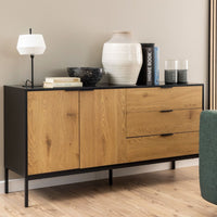 Thumbnail for Seaford Sideboard with 2 Doors and 3 Drawers in Black