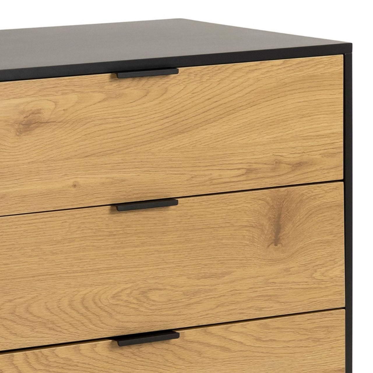 Seaford Sideboard with 2 Doors and 3 Drawers in Black