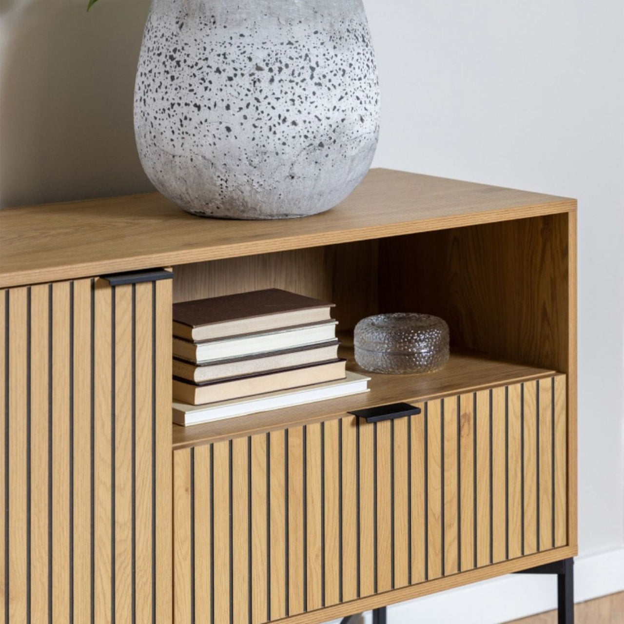 Jaipur Sideboard with 2 Doors and 1 Drawer in Black