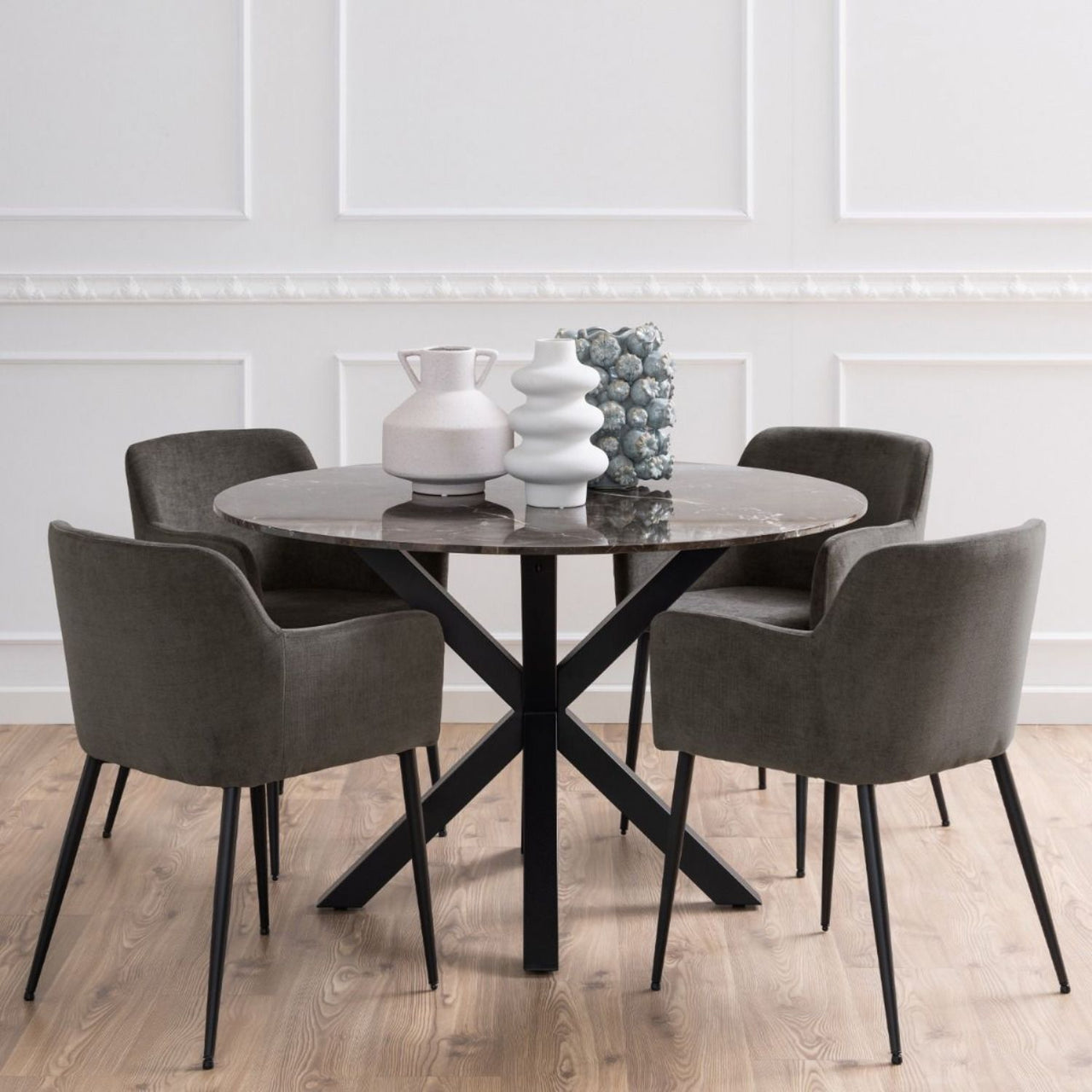 Heaven Dining Table with Brown Polished Marble Top